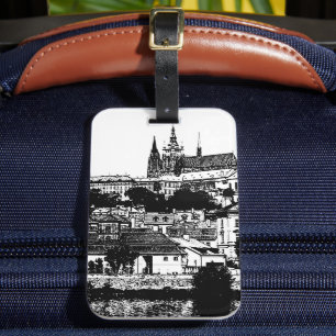 Étiquette À Bagage Prague, Ville historique, Château - Art tchèque
