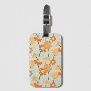 Étiquette À Bagage Pretty retro muted 1970 s flowers