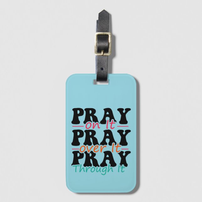 Étiquette À Bagage Priez sur cette étiquette de bagages (Devant Vertical)