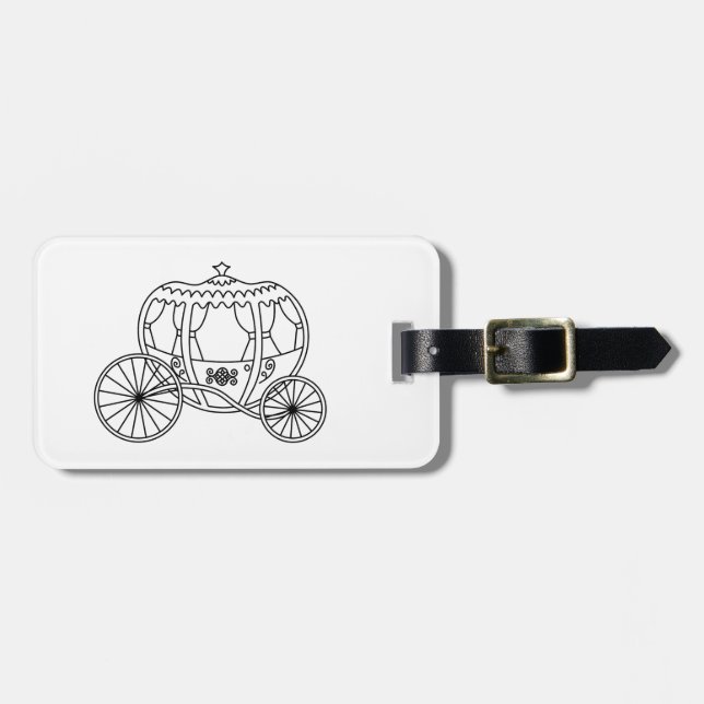 Étiquette À Bagage Princesse Carriage, entraîneur noir (Devant horizontal)