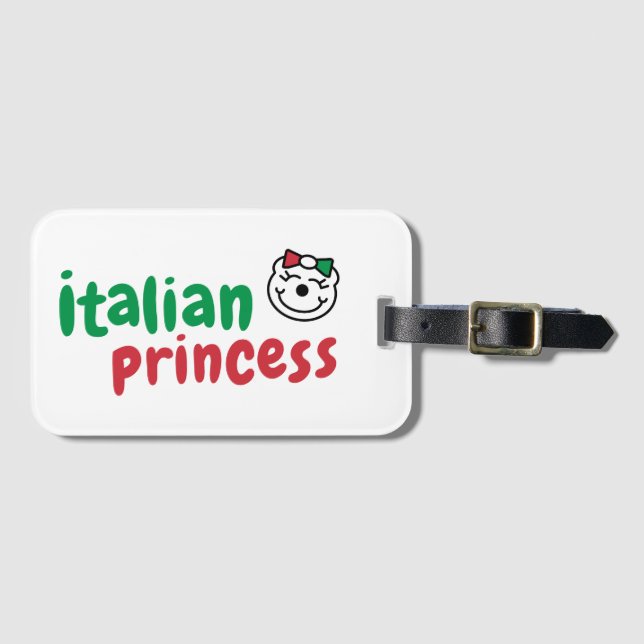 Étiquette À Bagage Princesse Italienne - Ours À Main Mignonne (Devant Horizontal)