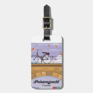 Étiquette À Bagage Prinsengracht,Affiche de voyage sur un canal d'Ams