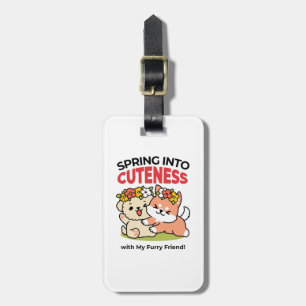Étiquette À Bagage Printemps dans la laideur - Illustration de chien 