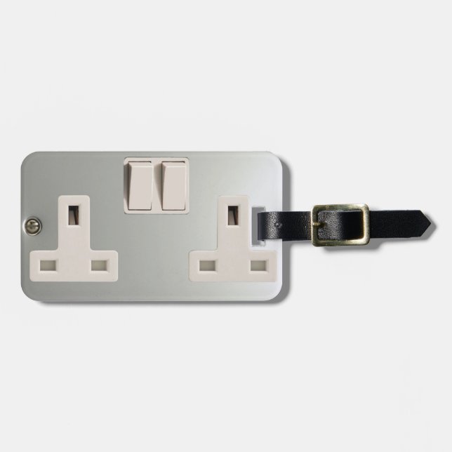 Étiquette À Bagage Prise USB AC BS 1363 [British Standard] (Devant horizontal)