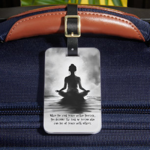 Étiquette À Bagage Professeur de méditation de yoga peinture à l'encr