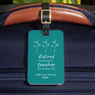 Étiquette À Bagage Professeur de retraite personnalisé Monogramme Tur