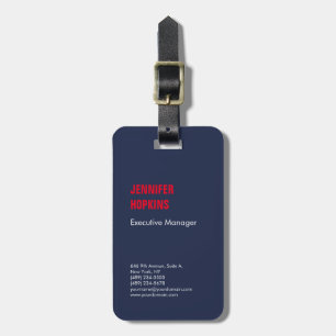 Étiquette À Bagage Professionnel minimaliste bleu moderne rouge