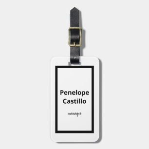 Étiquette À Bagage Professionnel Moderne Simple Design Noir & Blanc