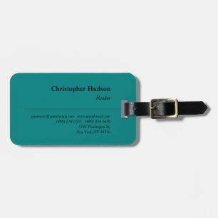 Étiquette À Bagage Professionnel Réaltor Immobilier Turquoise bleu