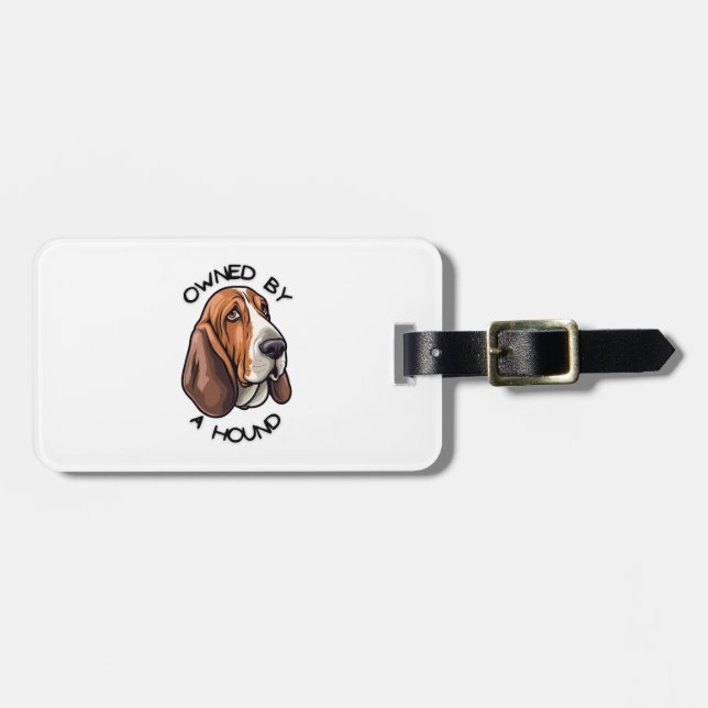 Étiquette À Bagage Propriété de quelqu'un Basset Hound (Devant horizontal)