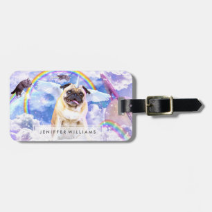 Étiquette À Bagage Pug unicorn