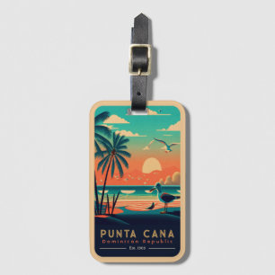 Étiquette À Bagage Punta Cana DR Retro Sunset Souvenirs 1960