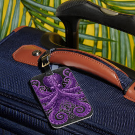 Étiquette À Bagage Purple Octopus Victorian Steampunk Kraken
