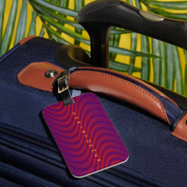 Étiquette À Bagage Purple & Red Lines strié Psychedélique & Trippy (Insitu Rectoal 1)