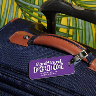 Étiquette À Bagage Purple School Pride Mascot Nom Bagage Balise