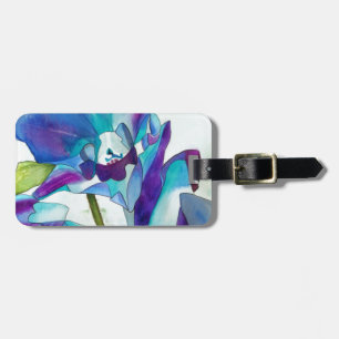Étiquette À Bagage Purple Singapour orchidée aquarelle