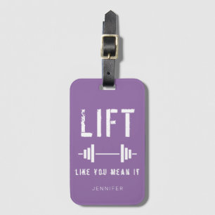 Étiquette À Bagage Purple White Fitness Citation Ascenseur Comme Vous