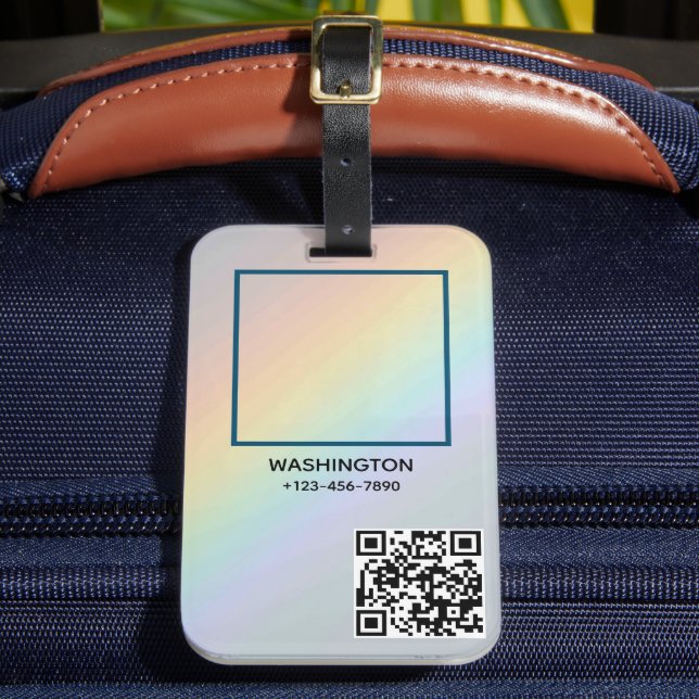 Étiquette À Bagage Qr Code Business Logo Nom image Titre Détails (Insitu Rectoal 2)
