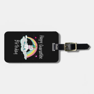 Étiquette À Bagage Quarantine Anniversaire Unicorn arc-en-ciel