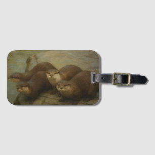 Étiquette À Bagage Quatuor Otter - Art de la faune