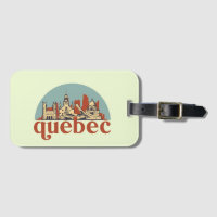 Québec Canada Retro City Skyline Cityscape Art