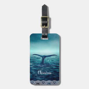 Étiquette À Bagage Queue de baleine au-dessus de coutume d'océan