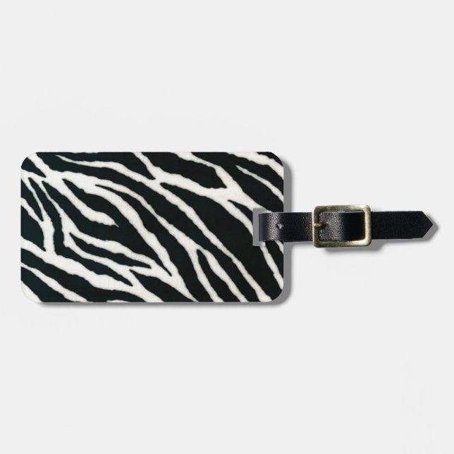 Étiquette À Bagage RAB Rockabilly Zebra Imprimer noir et blanc (Devant horizontal)