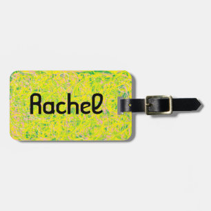 Étiquette À Bagage Rachel de jaune noir orphelin d'art abstrait