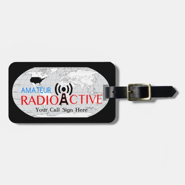 Étiquette À Bagage Radio amateur mondiale active (Devant horizontal)