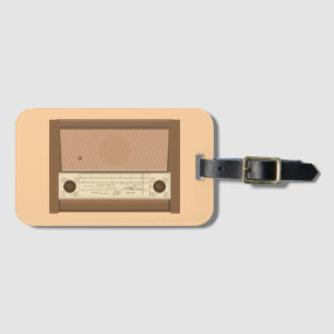 Étiquette À Bagage Radio en bois rétro vintage 1940