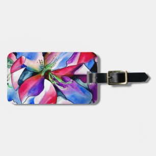 Étiquette À Bagage Rainbow Azalea fleur aquarelle originale