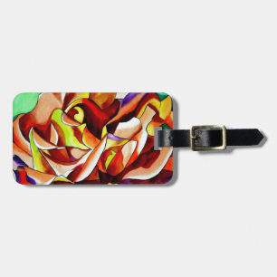 Étiquette À Bagage Rainbow Sunset Rose watercolor original