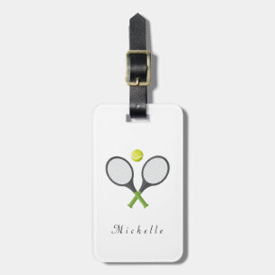 Étiquette À Bagage Raquette et balle de tennis tendance personnalisée