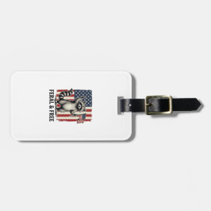 Étiquette À Bagage Raton laveur patriotique sauvage et libre Chemise