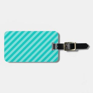 Étiquette À Bagage Rayures d'Aqua et de turquoise