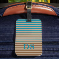 Rayures horizontales Monogramme Brown et bleu