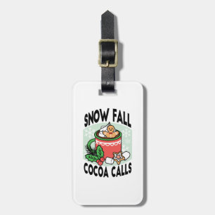 Étiquette À Bagage Réchauffez-vous avec les appels de cacao de neige 