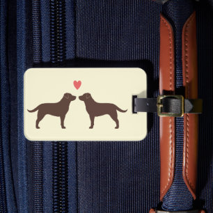 Étiquette À Bagage Récupérateurs de chocolat Labrador avec coeur