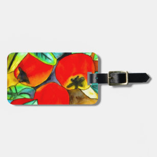 Étiquette À Bagage Red Apples aquarelle art original