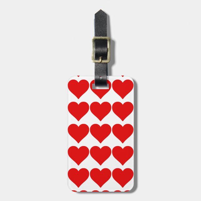 Étiquette À Bagage Red Heart Shape Love Classic Simple Minimalisme (Devant Vertical)
