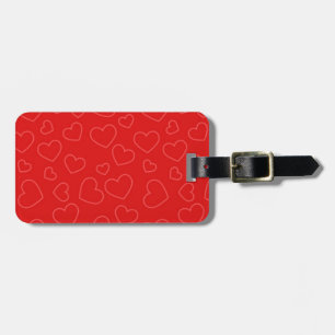 Étiquette À Bagage Red Hearts Valentine motif