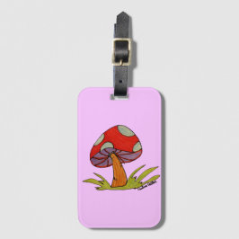Étiquette À Bagage Red Mushroom with light purple background Tote