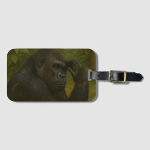 Étiquette À Bagage Réflexion de Gorilla - Portrait réfléchi de la fau