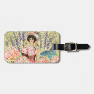 Étiquette À Bagage Regency de femme victorienne rose