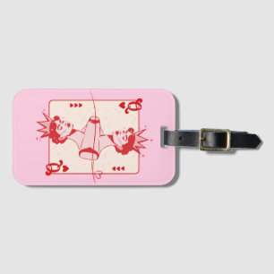 Étiquette À Bagage Reine des Coeurs rouge et rose