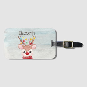 Étiquette À Bagage Rennes de Noël adorables