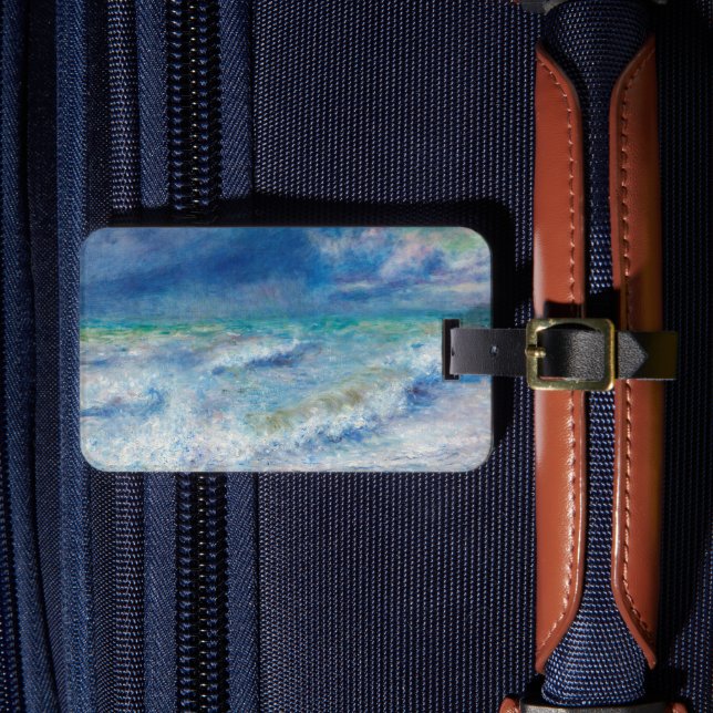 Étiquette À Bagage Renoir Seascape. Impressionnisme des vagues bleues (Insitu Rectoal 4)