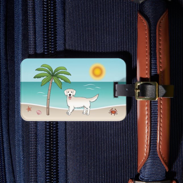 Étiquette À Bagage Réparateur De Crème Dorée Sur Une Plage Tropicale  (Insitu Rectoal 4)