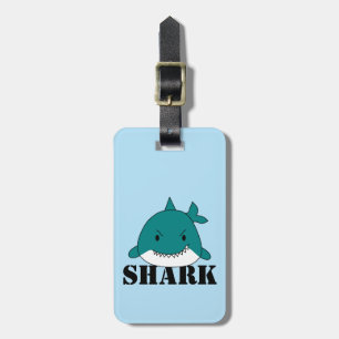 Étiquette À Bagage Requin bleu amusant
