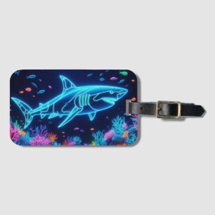 Étiquette À Bagage Requin néon coloré